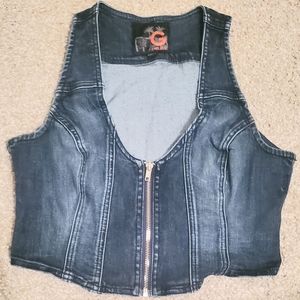 G By Guess Denim Blue Vest Size Medium